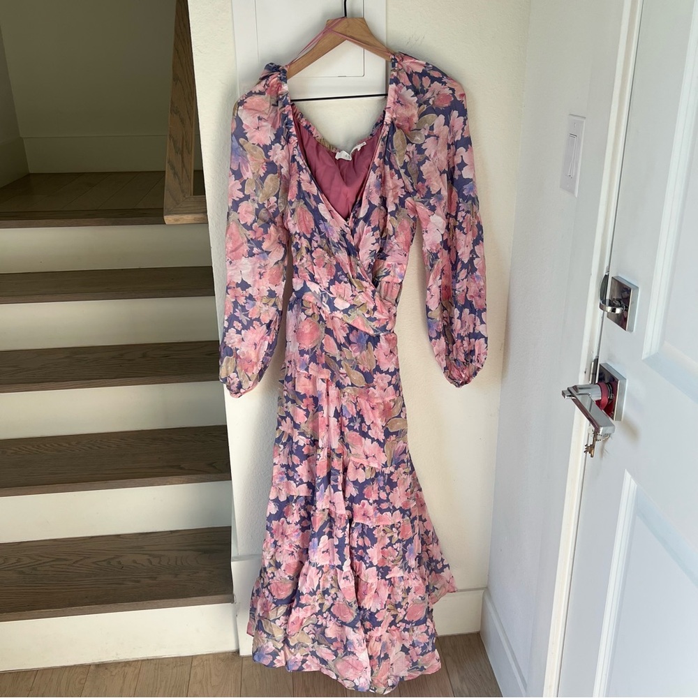 Astr the Label Lavender & Pink Floral Midi Dress - Picture 2 of 6
